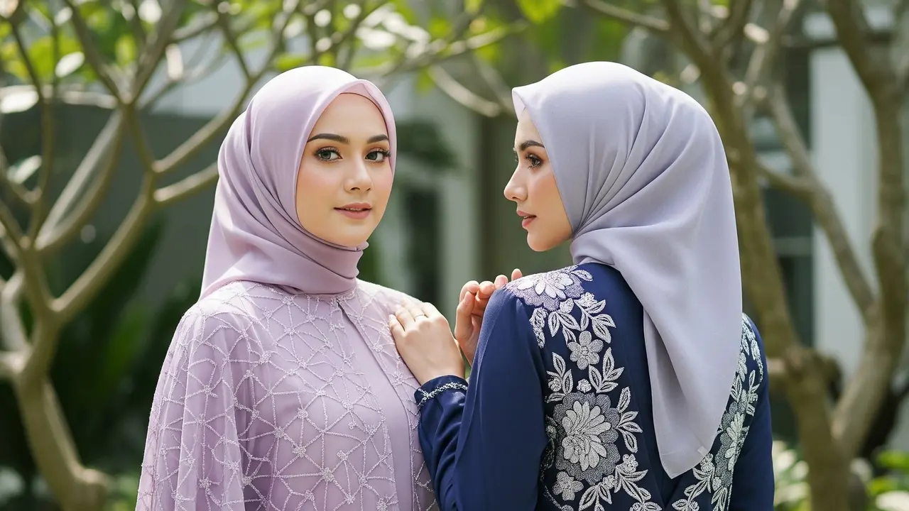 Gamis Polos Kombinasi Brokat Sedikit
