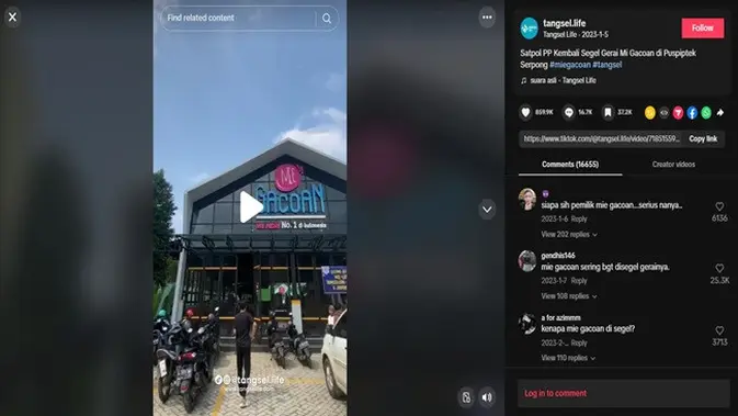 <p>Gambar tangkapan layar video dari akun TikTok @tangsel.life.</p>