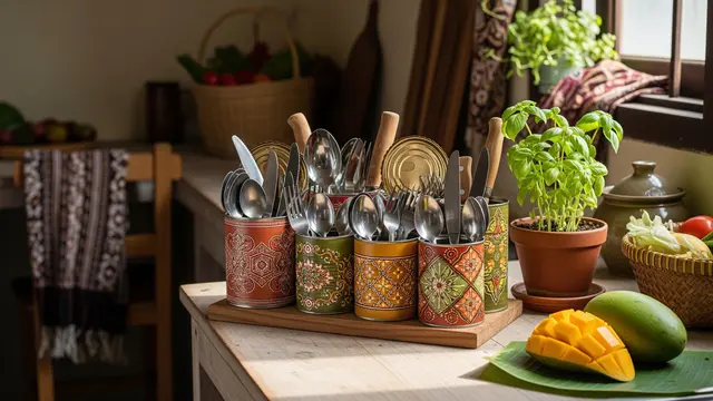Ide Penyimpanan Dapur dari Barang Bekas yang Murah (AI Generated)