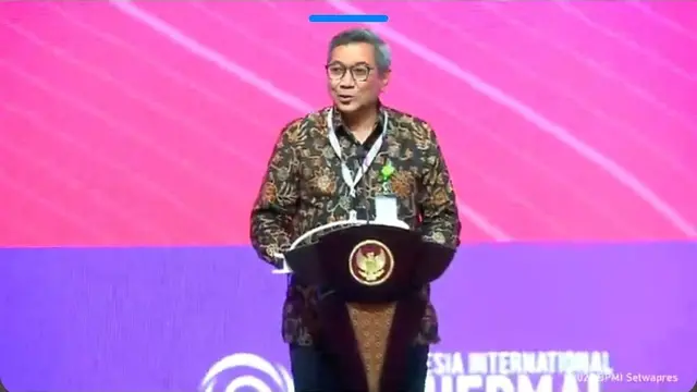 Direktur Jenderal Energi Baru Terbarukan dan Konservasi Energi (EBTKE) Kementerian ESDM Yudo Dwianda Priaadi dalam 9th Indonesia International Geothermal Convention & Exhibition (IIGCE) 2023, di JCC Senayan, Jakarta, Selasa (20/9/2023).