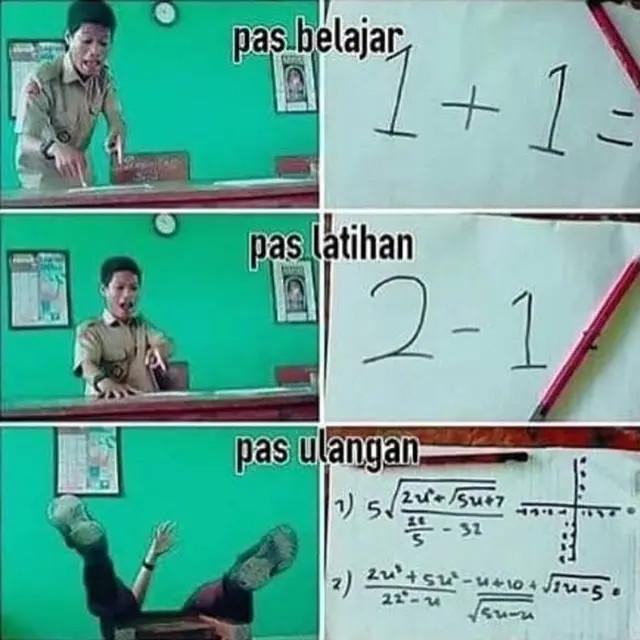 6 Meme Soal Ujian Lebih Sulit dari Tugas Harian Ini Kocak, Relate dengan Siswa