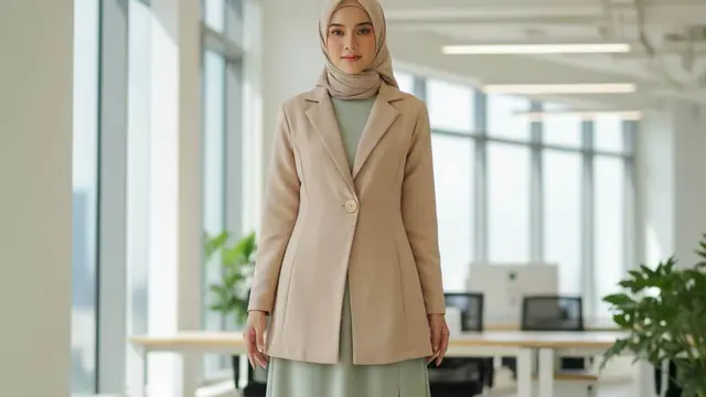 Model Gamis Blazer Asimetris untuk Look Modern dan Unik