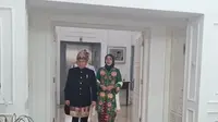 Wakil Presiden Ma’ruf Amin dan Istri Wury Ma’ruf Amin tiba di lokasi sidang tahunan MPR 2024. (Delvira Hutabarat).