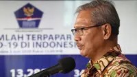 Juru Bicara Pemerintah untuk Penanganan COVID-19 di Indonesia, Achmad Yurianto saat konferensi pers Corona di Graha BNPB, Jakarta, Rabu (3/6/2020). (Dok Badan Nasional Penanggulangan Bencana/BNPB)