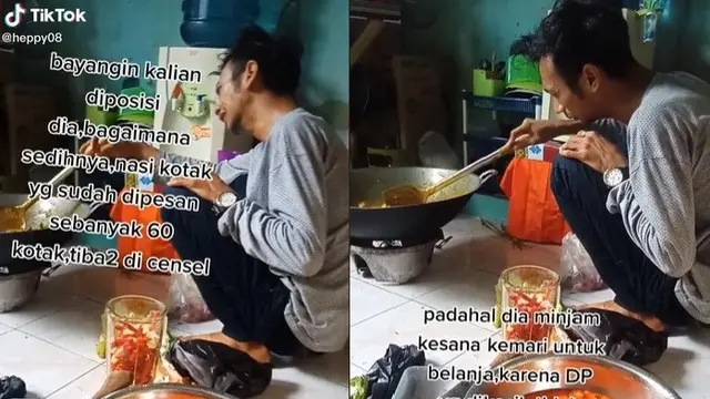 viral video pria menangis lantaran orderan dibatalkan