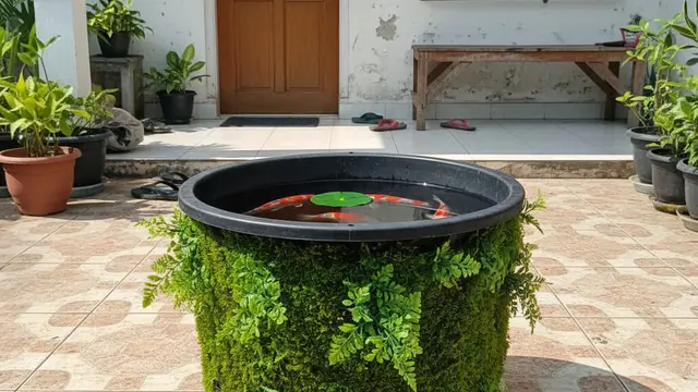 Model Kolam Ikan dari Ember tapi Tetap Estetik