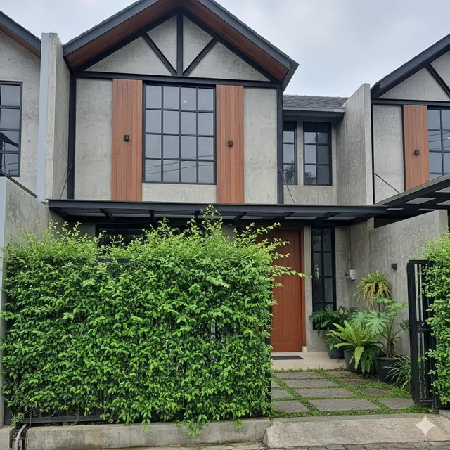 Model Rumah dengan Pagar Teh-Tehan (Foto: Gemini AI)