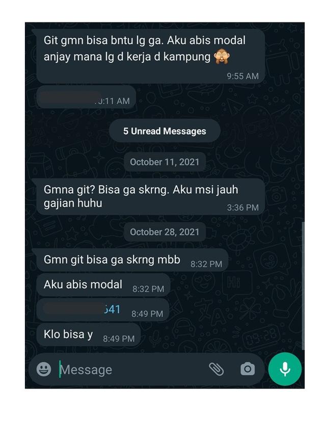 7 Chat Alasan Orang saat Pinjam Duit Ini Bikin Geleng Kepala