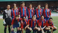 Lionel Messi berbaris untuk tim muda Barcelona pada bulan Januari 2003 (dailymail.co.uk)