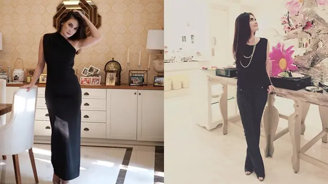 Beda Gaya OOTD Luna Maya dan Cut Tari