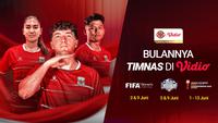 Vidio akan menayangkan secara kksklusif rangkaian laga Timnas Indonesia, Timnas U-19, hingga Timnas Indonesia Putri Sepanjang Juni 2026. (Vidio)