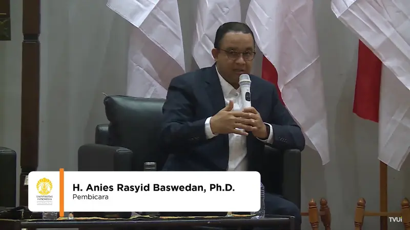 Anies Baswedan dalam Kuliah Kebangsaan di Universitas Indonesia, Depok