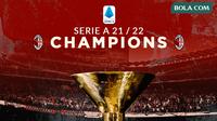 Serie A - Ilustrasi AC Milan Juara Serie A Musim 2021-2022 (Bola.com/Adreanus Titus)