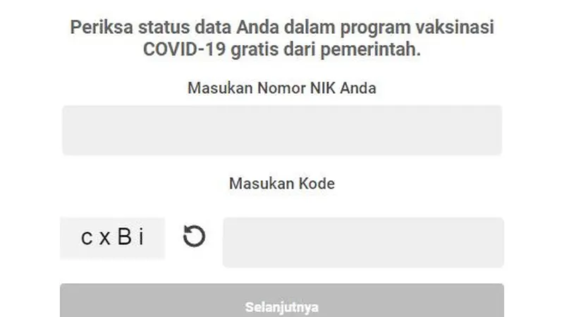 Cek Apa Nama Kamu Terdaftar Sebagai Calon Penerima Vaksin Covid-19. Dok: pedulilindungi.id