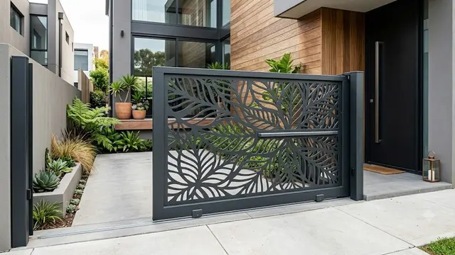 Model Pagar Geser Laser Cut dengan Motif Dekoratif (AI Generated)