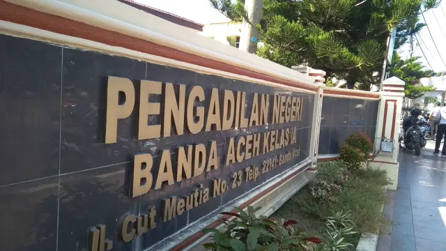 Papan nama PN Banda Aceh Kelas IA (Liputan6.com/Rino Abonita)