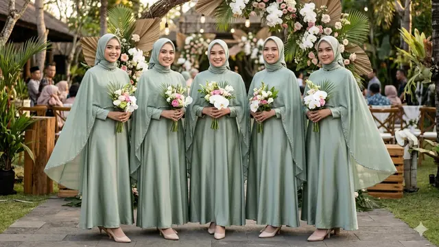 Model Baju Bridesmaid Hijab (Foto: Gemini AI)