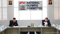 Menpora RI Erick Thohir melakukan rapat koordinasi dengan NOC Indonesia pada Senin (22/9/2025). (Dok. NOC Indonesia)