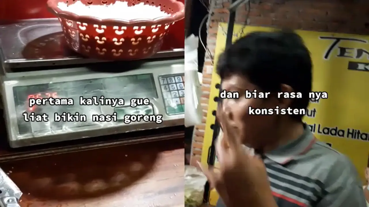 Tak Mau Rugi, Viral Pedagang Nasi Goreng Selalu Timbang Nasi dan Bumbunya