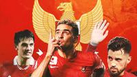 Timnas Indonesia - Cristian Gonzales, Stefano Lilipaly, Elkan Baggott (Bola.com/Decika Fatmawaty)