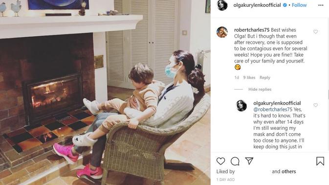 Olga Kurylenko mengungkap bahwa ia sudah sembuh. (Instagram/ olgakurylenkoofficial)