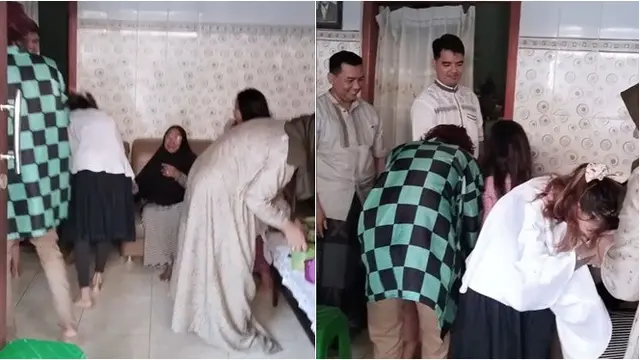Viral Satu Keluarga Cosplay Pakai Kostum Anime di Halal Bihalal Lebaran, Bikin Salfok
