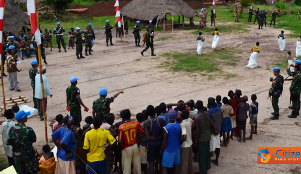 Dalam rangka memeriahkan Hari Ulang Tahun (HUT) Kemerdekaan Republik Indonesia ke-66,  Prajurit TNI yang tergabung dalam Satgas Kompi Zeni TNI Konga XX-H/Monusco menggelar berbagai perlombaan.