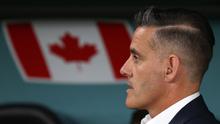 Dirangkum dari Transfermarkt, John Herdman merupakan pelatih yang berpengalaman bersama Timnas Kanada. Ia pernah tampil bersama The Reds, julukan Timnas Kanada, di Piala Dunia 2023 Qatar, (AFP/Adrian Dennis)