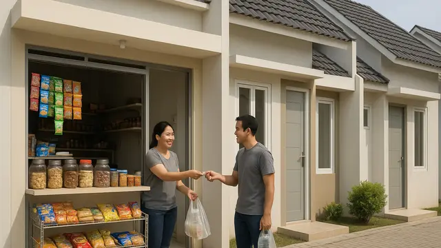 Rumah Minimalis Cluster dengan Warung Terpadu (Foto: ChatGPT)