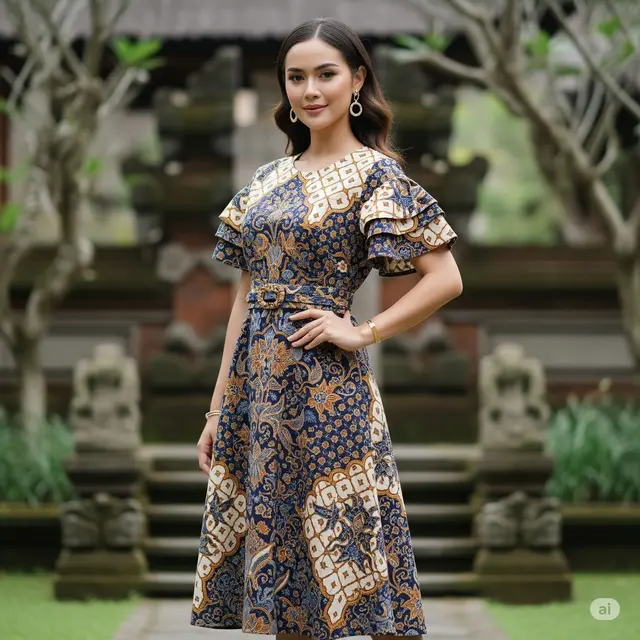 Tunik A-Line Batik Motif Parang