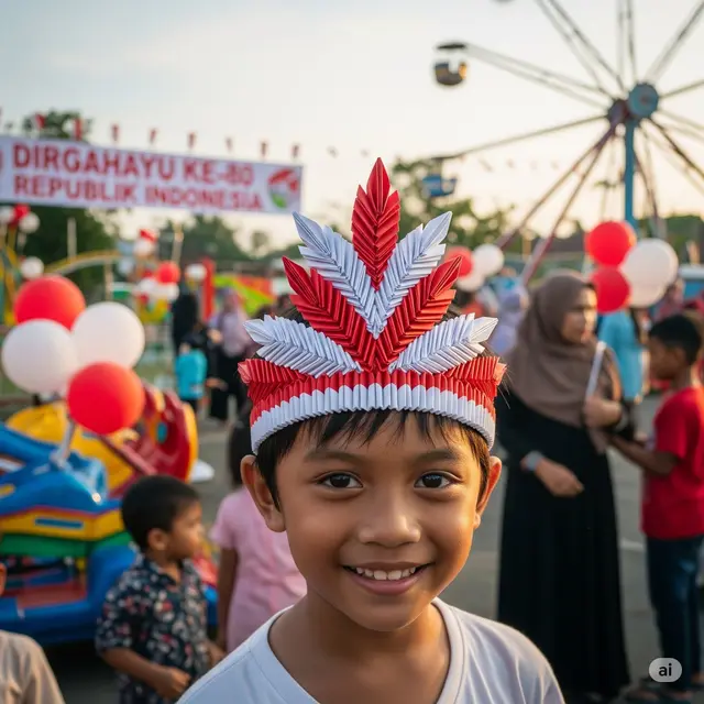 Mahkota Daun Merah-Putih
