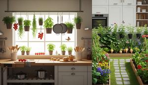 Model Dapur Berdampingan dengan Kebun Sayur Mini/Gemini AI