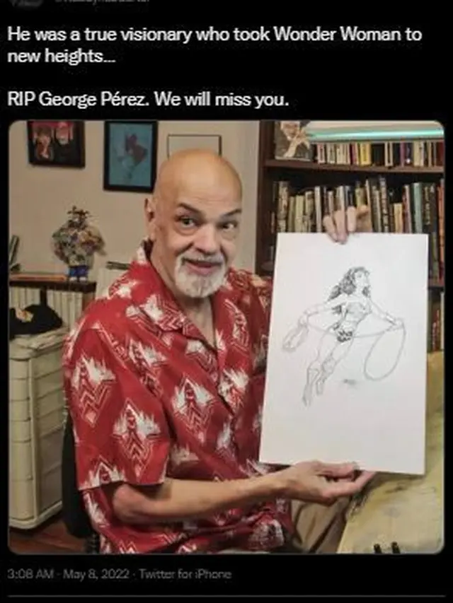 Ucapan duka untuk kematian George Perez dari Lynda Carter. (Twitter/ RealLyndaCarter)