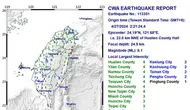 Gempa bumi Taiwan pada Sabtu 27 April 2024. (Central Weather Administration/CWA)