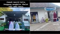 Jemaah Masjid Aolia Gunungkidul gelar salat Idul Adha pada Senin, 26 Juni 2023. (Sumber: Twitter/merapi_uncover)