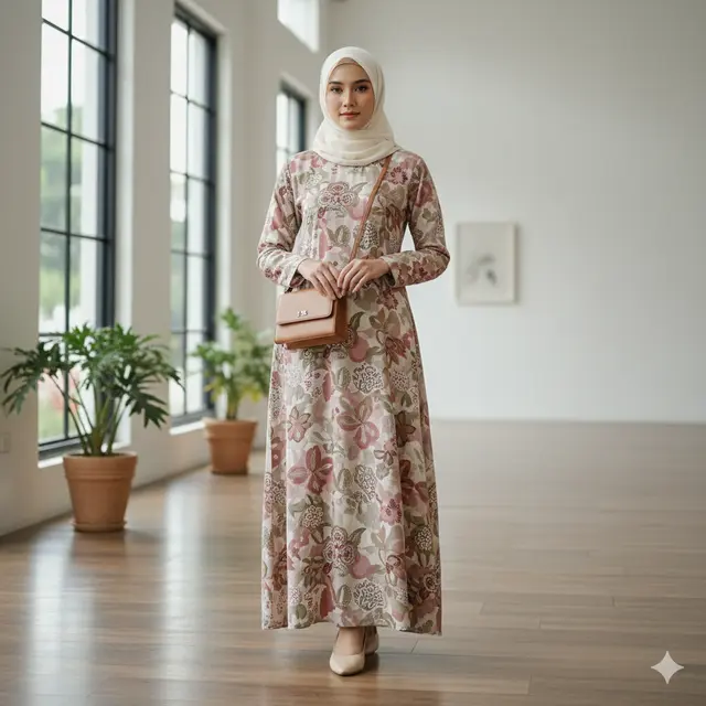 Tren Gamis Batik Hijabers Terbaru yang Minimalis