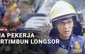 Dua Pekerja Tertimbun Longsor