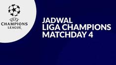 Berita motion grafis jadwal matchday 4 Liga Champions 2021/2022, di mana Liverpool menghadapi Atletico Madrid di Anfield.