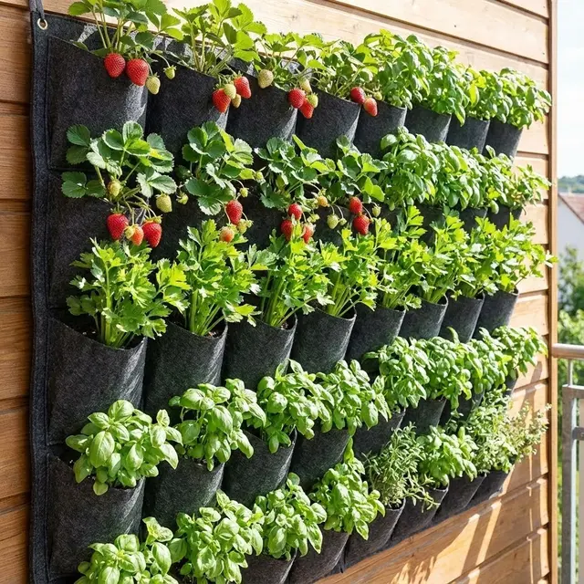 Kebun Sayur Mini Vertikal di Balkon Sempit