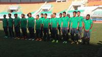 Timnas Indonesia upacara bendera di Stadion Pakansari, Bogor. (Twitter PSSI)