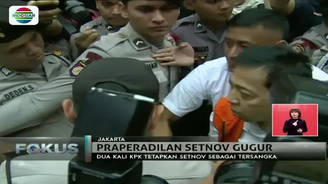 Prapradilan Setya Novanto gugur, kuasa hukum Setya Novanto tidak memberikan perlawanan hukum lagi atas putusan hakim.