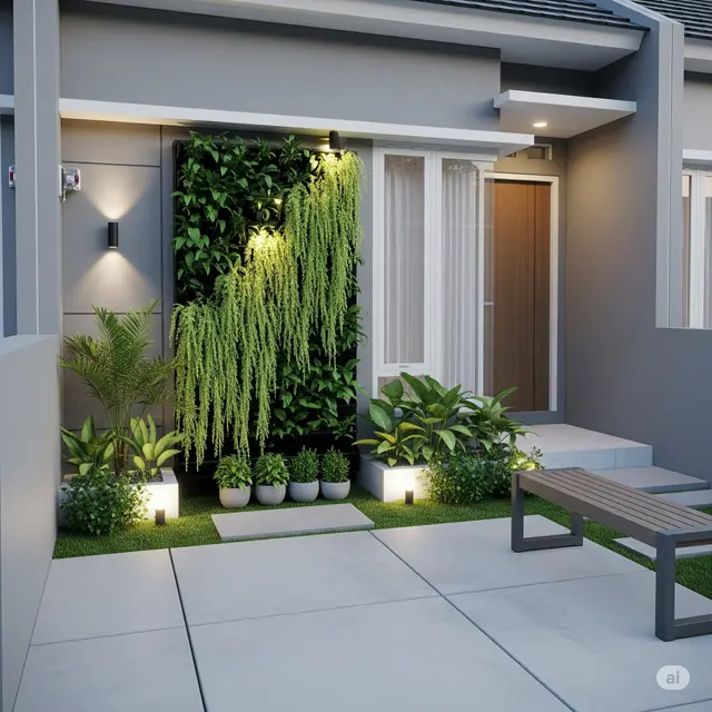 6 Model Taman Depan Rumah Type 36 dengan Tanaman Gantung, Hemat Space