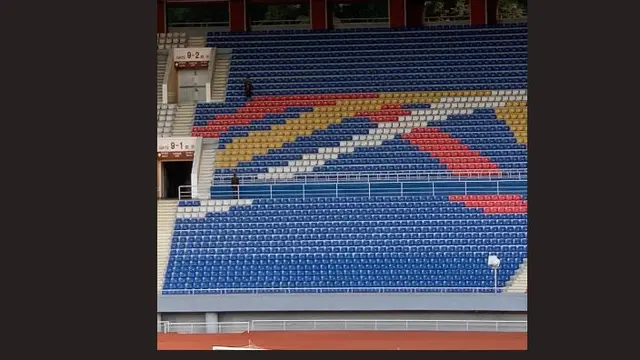 Suasana pertandingan Korea Utara vs Korea Selatan