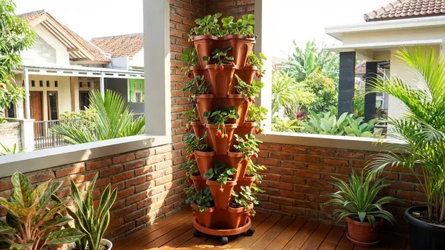 Kebun Buah Vertikal di Teras