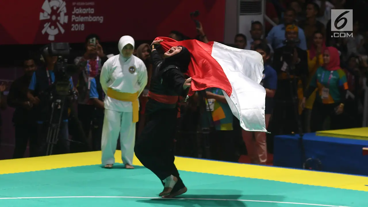 Selebrasi Pipiet Kamelia Sabet Emas Pencak Silat Asian Games 2018