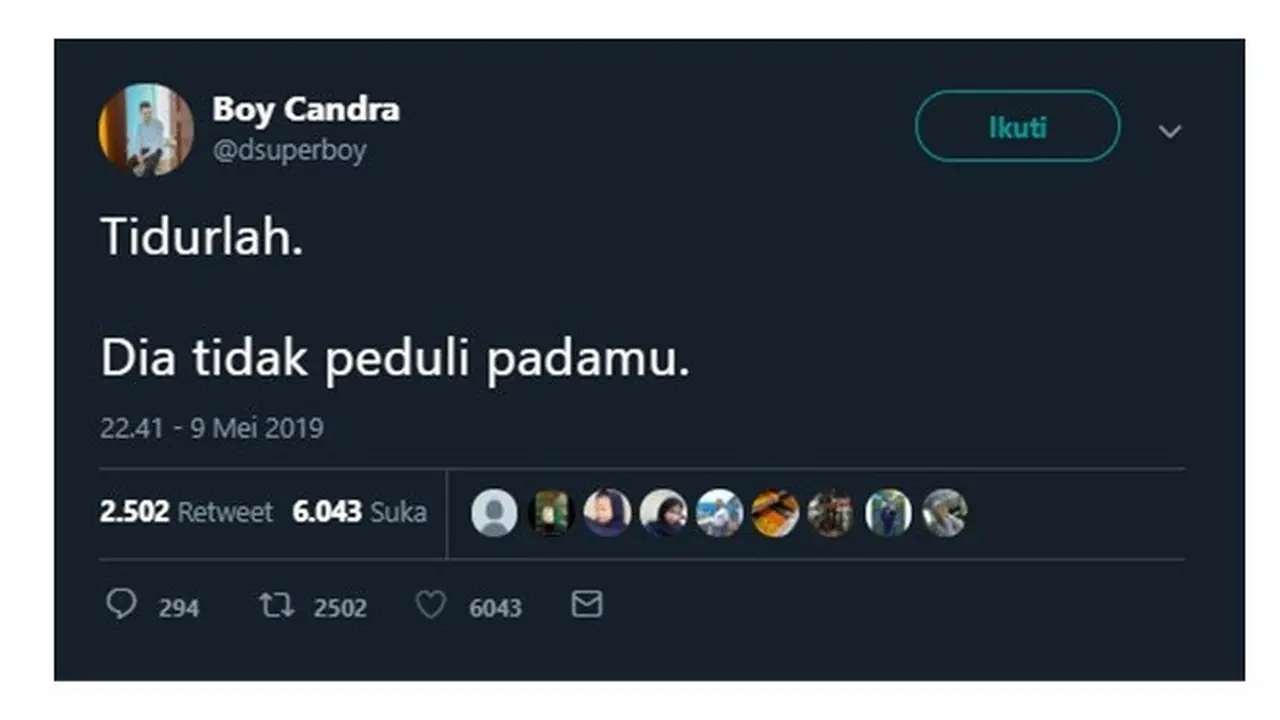 Nasehat Netizen Agar Segera Tidur Saat Cinta Tak Berbalas