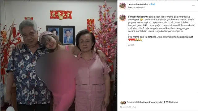 Kedua Orangtua Denise Chariesta Positif Covid-19. (instagram.com/denisechariesta91)