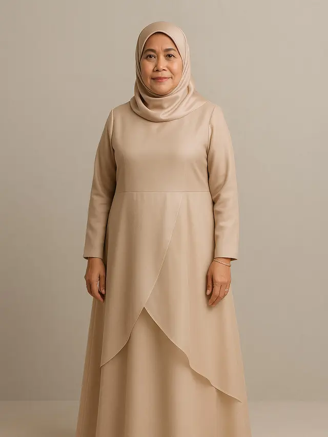 Model Gamis A-Line untuk Ibu-ibu Usia 50 Tahunan (Foto: ChatGPT)