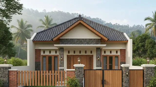 7 Model Rumah Sederhana Tapi Mewah dengan Pagar Bata Ekspos 2025 yang Cocok untuk Tinggal di Desa