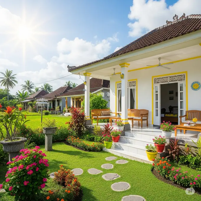 Rumah Teras Terbuka & Taman Depan